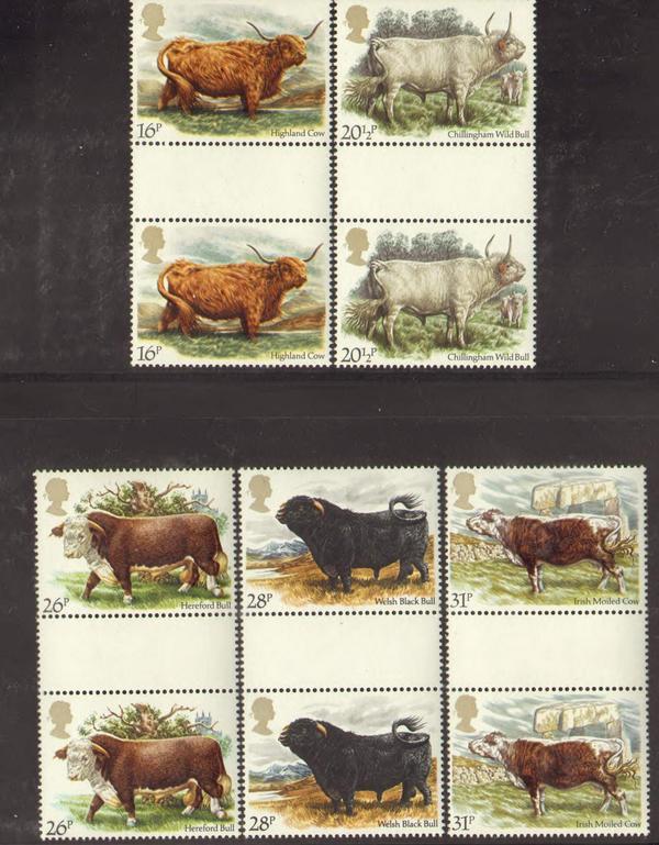 1984 GB - British Cattle Gutter Pair Set (10) MNH